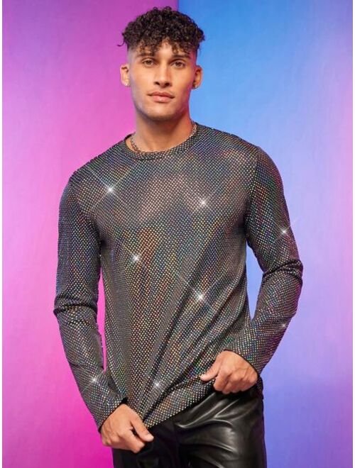 FeverCity Men Holographic Sequin Tee