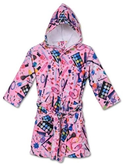 Up Past 8 Girls' Fuzzy Hooded Robe