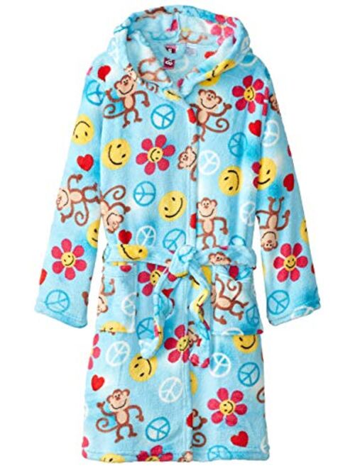 Up Past 8 Girls' Fuzzy Hooded Robe