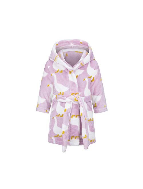 YOLIA Kids Bathrobes Boys Girls Cartoon Hooded Robes Plush Sleepwear Gowns