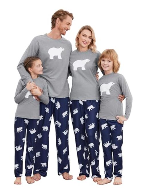 Ekouaer Christmas Pajamas for Family 2023 Matching Sets Classic Plaid Xmas Soft Holiday Sleepwear S-XXL