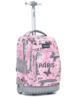 NEW TILAMI Rolling Backpack for Kids 18 Inch Wheeled Laptop Backpack Kids School Travel