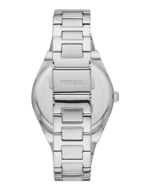 FOSSIL Women's Scarlette Three-Hand Date Silver-Tone Stainless Steel Watch, 38mm