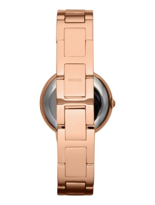 FOSSIL Women's Virginia Rose Gold-Tone Stainless Steel Bracelet Watch 30mm ES3284