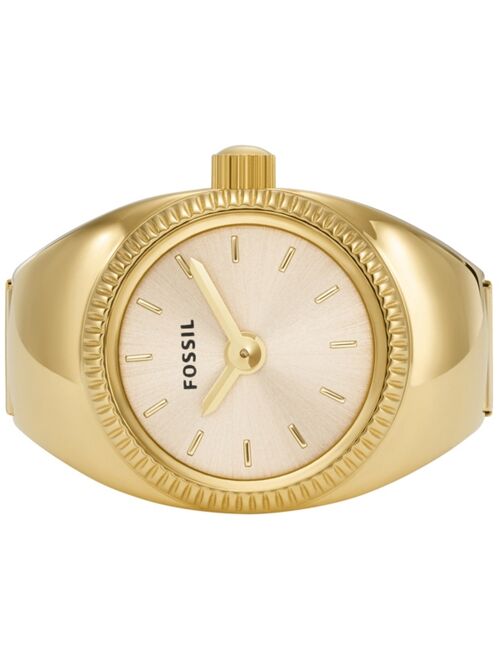 FOSSIL Women's Ring Watch Two-Hand Gold-Tone Stainless Steel Bracelet Watch, 15mm