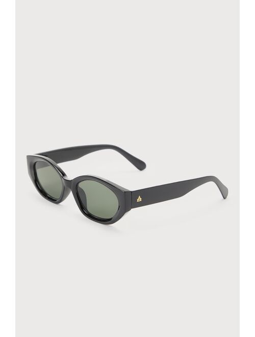 Aire Mensa Black Oval Sunglasses