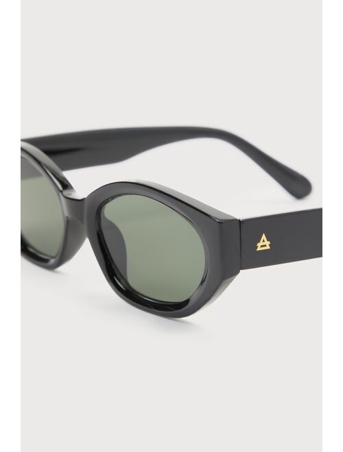 Aire Mensa Black Oval Sunglasses