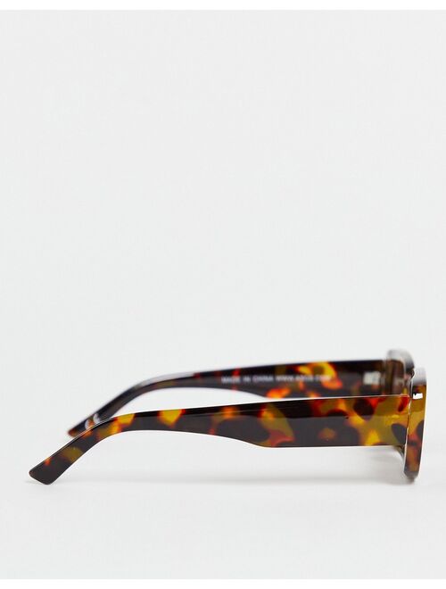 ASOS DESIGN mid square sunglasses in tort