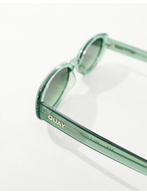 Quay Australia Quay felt cute oval sunglasses in emerald green