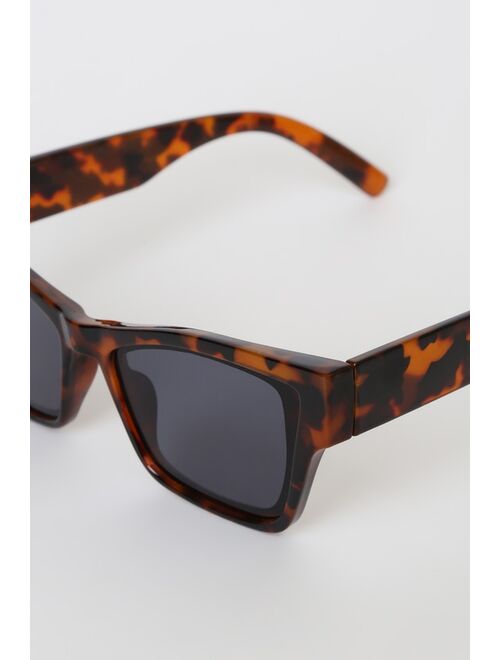 Lulus Modern Trends Brown Tortoise Cat-Eye Sunglasses