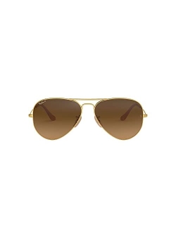 Unisex Polarized Sunglasses, RB3025 AVIATOR CLASSIC