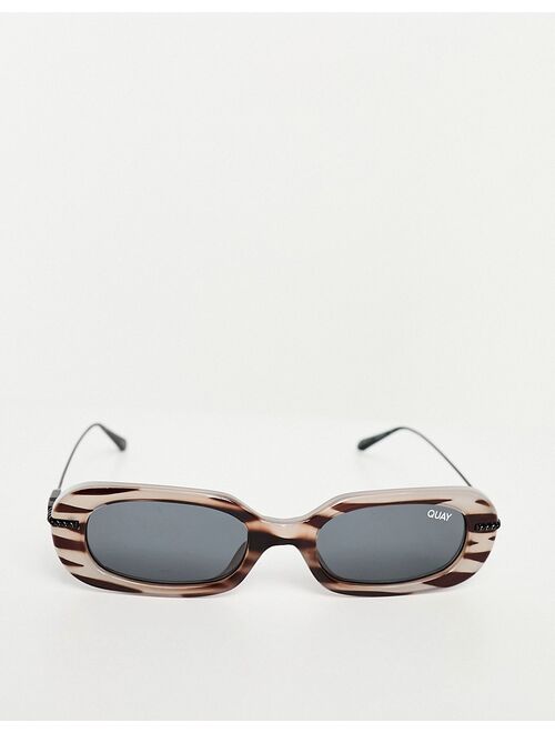 Quay Australia Quay so serious narrow festival sunglasses in zebra