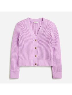 Girls' cropped V-neck cardigan