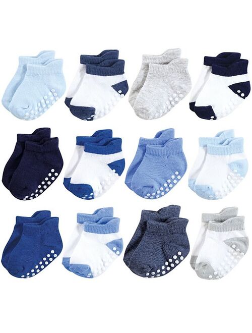 Hudson Baby Infant Boy Non-Skid No-Show Socks, Blue