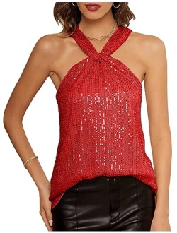 Apperloth A Contrast Sequin Bustier Corset Cami Top