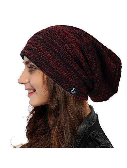 Ruphedy Women Slouchy Beanie Hat Knit Long Baggy Slouch Skull Cap for Winter