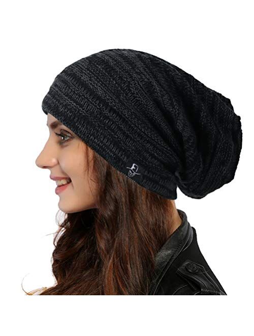 Ruphedy Women Slouchy Beanie Hat Knit Long Baggy Slouch Skull Cap for Winter