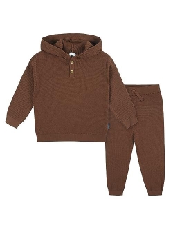 Gerber Baby Boys Toddler Sweater Knit Hooded Top and Pant Set