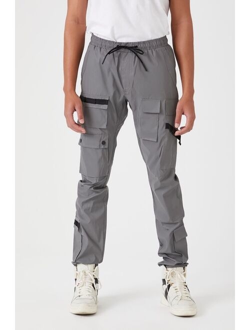 Forever 21 Reflective Utility Cargo Joggers Grey