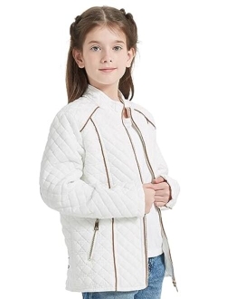 Giolshon 2023 Fall Girls Faux Leather Jacket for Kids PU Motorcycle Biker Outwear Children's Slim Coat