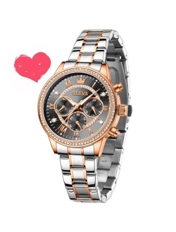 Watches for Women, Fashion Dress Womens Watch, Waterproof Analog Quartz Stainless Steel Wristwatch, Elegant Birthday Gifts for Women Ladies & Girls