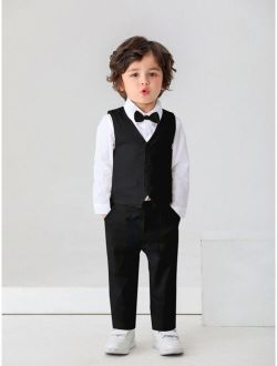 Boarnseorl Young Boy Bow Front Shirt & Waistcoat & Pants