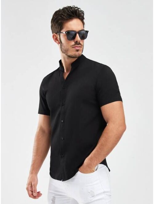 Manfinity Homme Men Solid Button Up Shirt