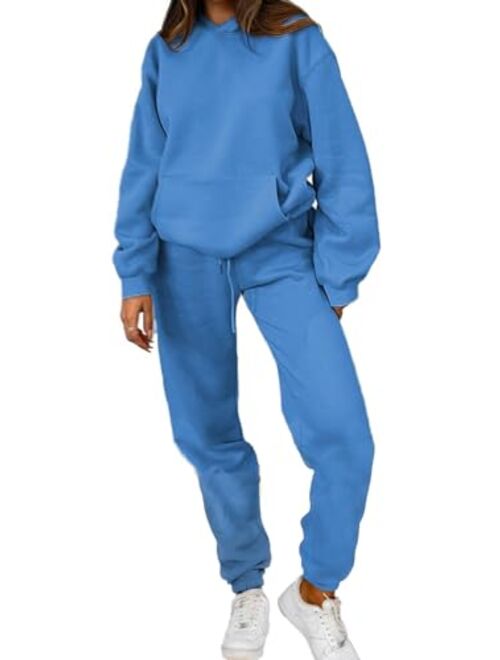 PAODIKUAI Women 2 Piece Outfits Hoodie Sweatsuits Set Sweatpants Long Sleeve Sweatshirt Matching Joggers Tracksuit Sets