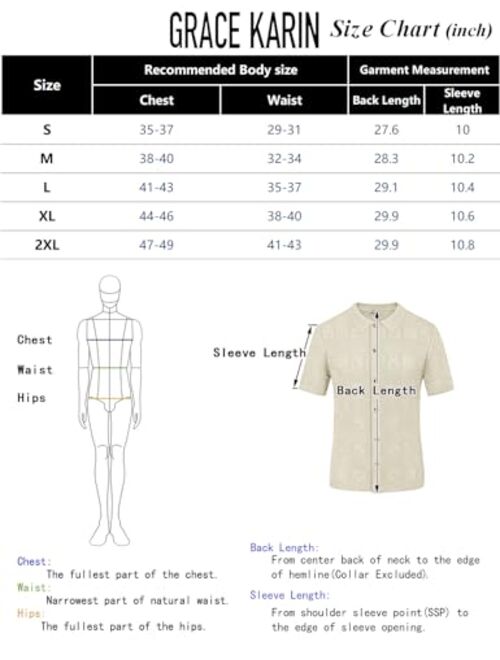 GRACE KARIN Mens Knit Button Down Polo Shirts Short Sleeve Beach Shirts for Men Casual Stylish Summer