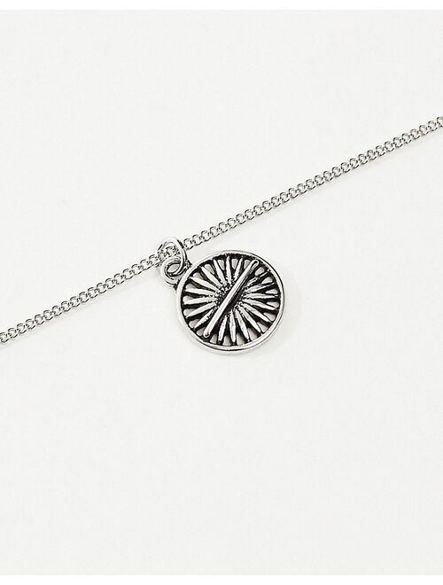 Faded Future disc pendant necklace in silver