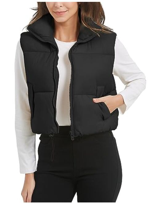 PEHMEA Womens Cropped Puffer Vest Zip Up Stand Collar Sleeveless Jacket Winter Gilet Puffy Vest