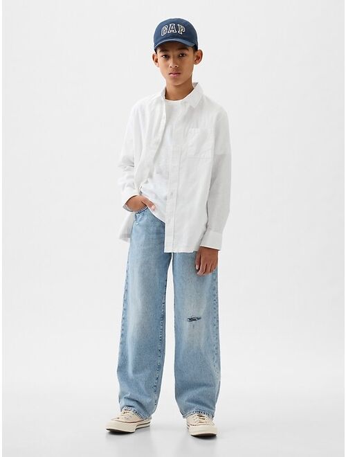 Gap Kids Linen-Cotton Oxford Shirt