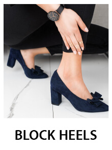 Navy Blue Block Heels for Women 