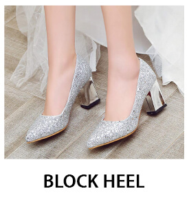 Silver Block Heels for Women 