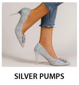 Silver Pumps for Women 